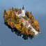 Blejski otok s cerkvico v jeseni